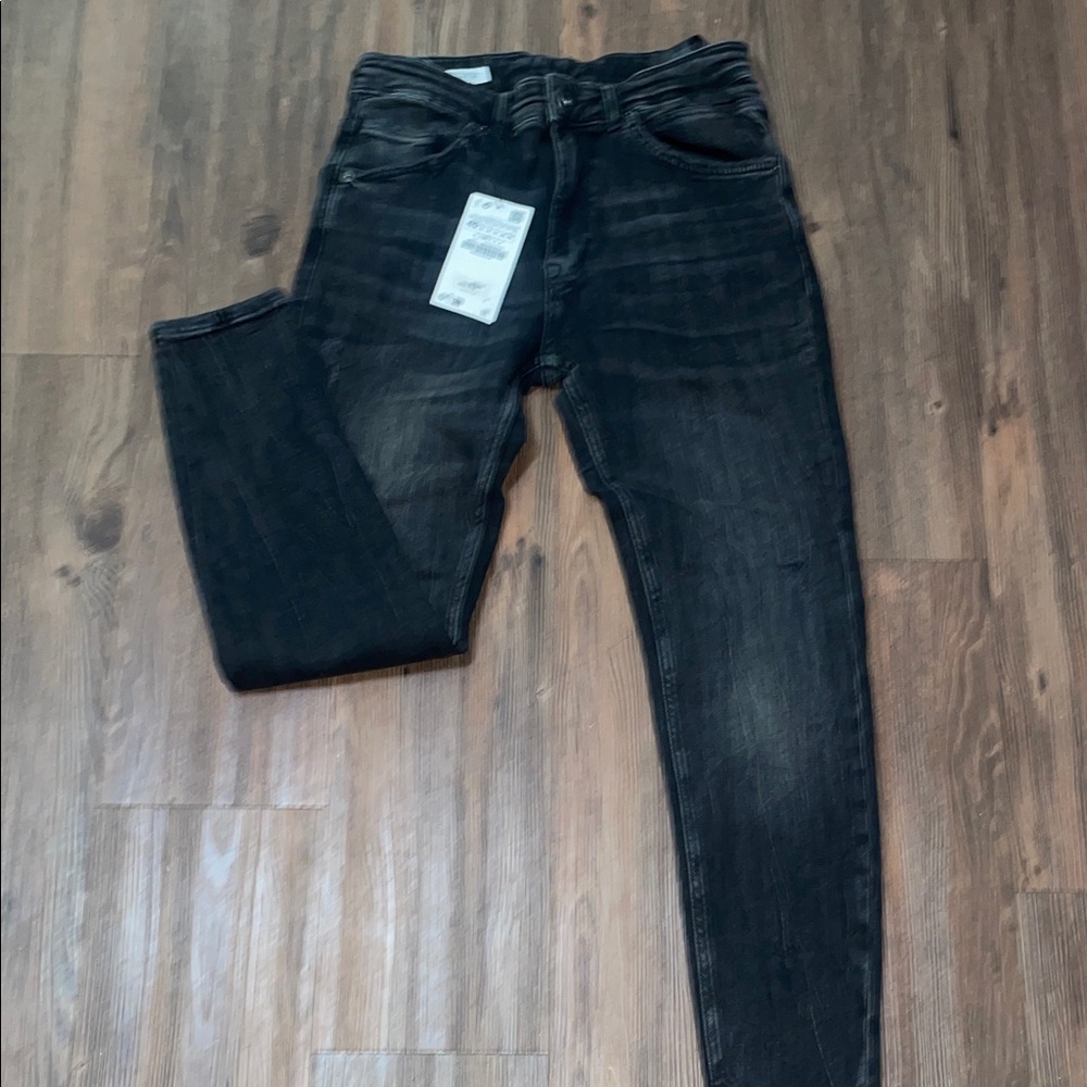 Zara Men's Black Wash Jeans,EU 40/US 31 waist!NWT - Picture 2 of 10